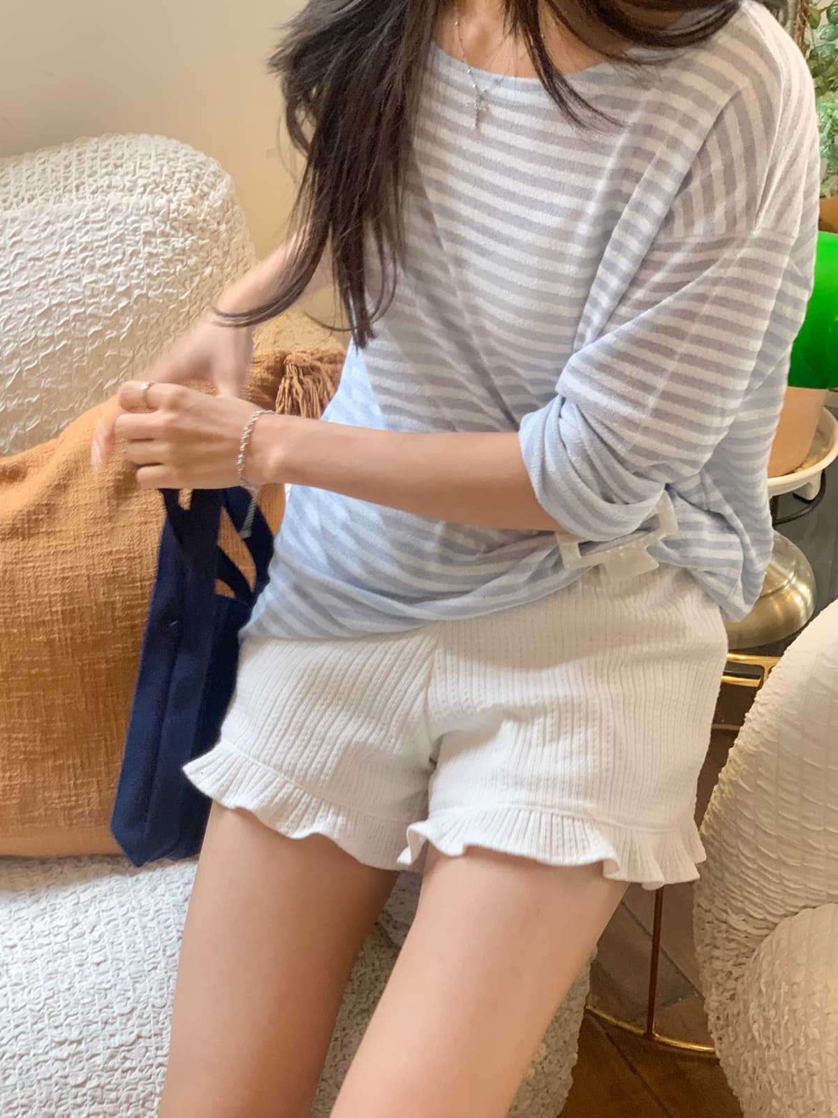 Frill Shorts ( Made in Korea, New Summer Elastic Terry Lace Shorts Single Pair Delicate - 이미지 1