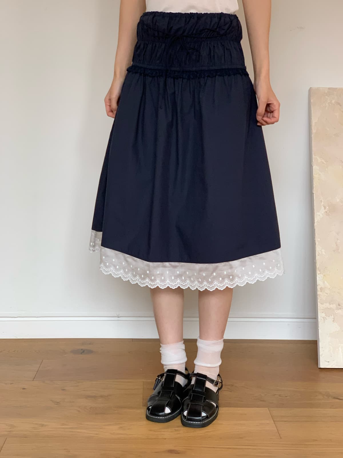Shirred lace skirt - 이미지 8