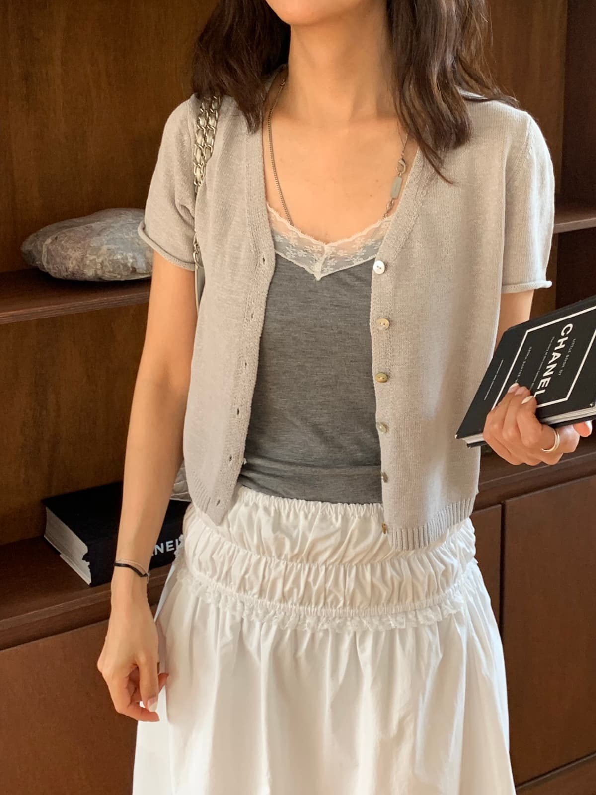 short-sleeved cardigan - 이미지 1