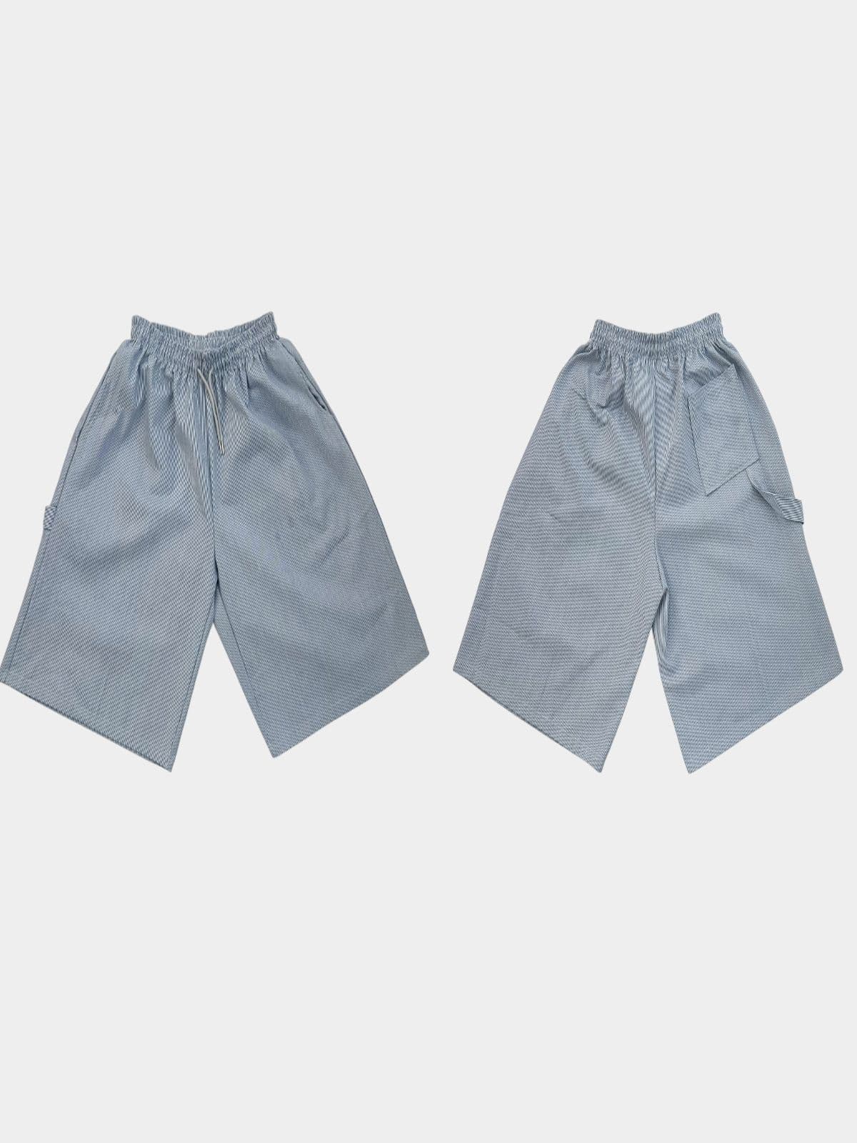 Striped Bermuda, Carpenter, Knee-length, Pants, Summer, Shorts, Available as Set - 이미지 4