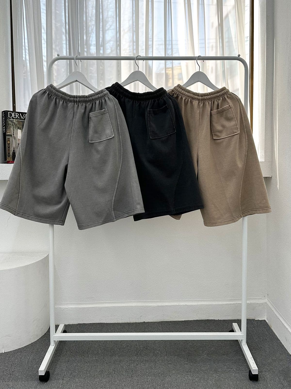 Pig Curve Bermuda, New Summer Arrival Plus Size Plain Vacation Shorts Wide - 이미지 8
