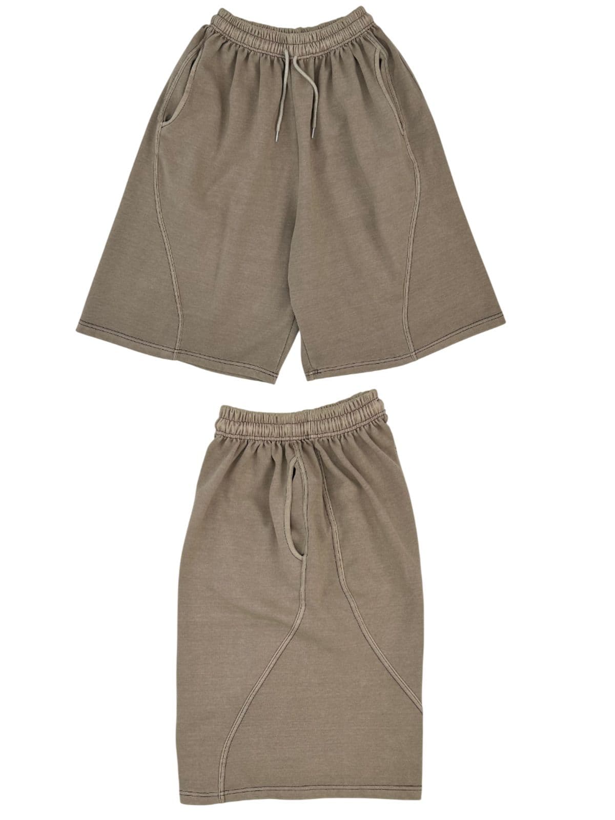 Pig Curve Bermuda, New Summer Arrival Plus Size Plain Vacation Shorts Wide - 이미지 7