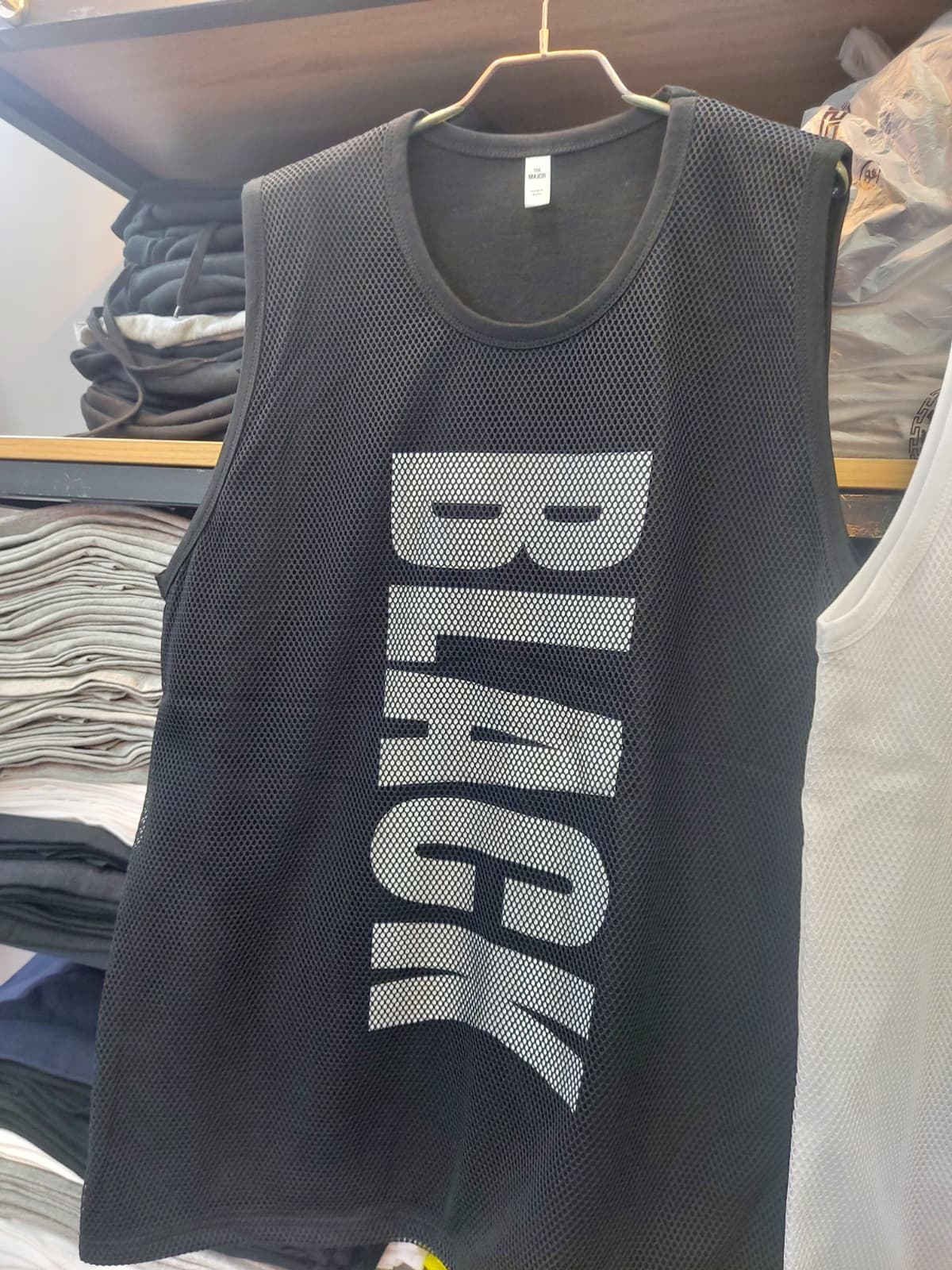 Black and white double sleeveless top - 이미지 5