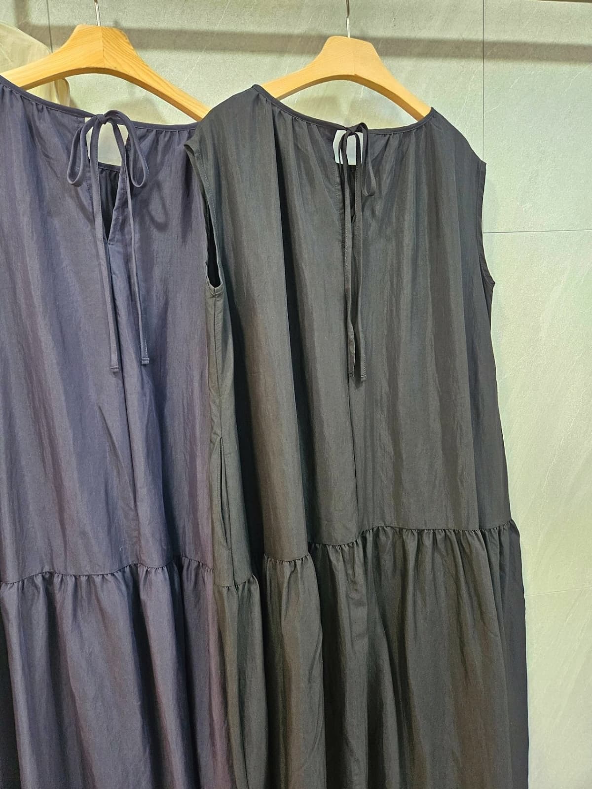 2-tiered pleated long dress - 이미지 9