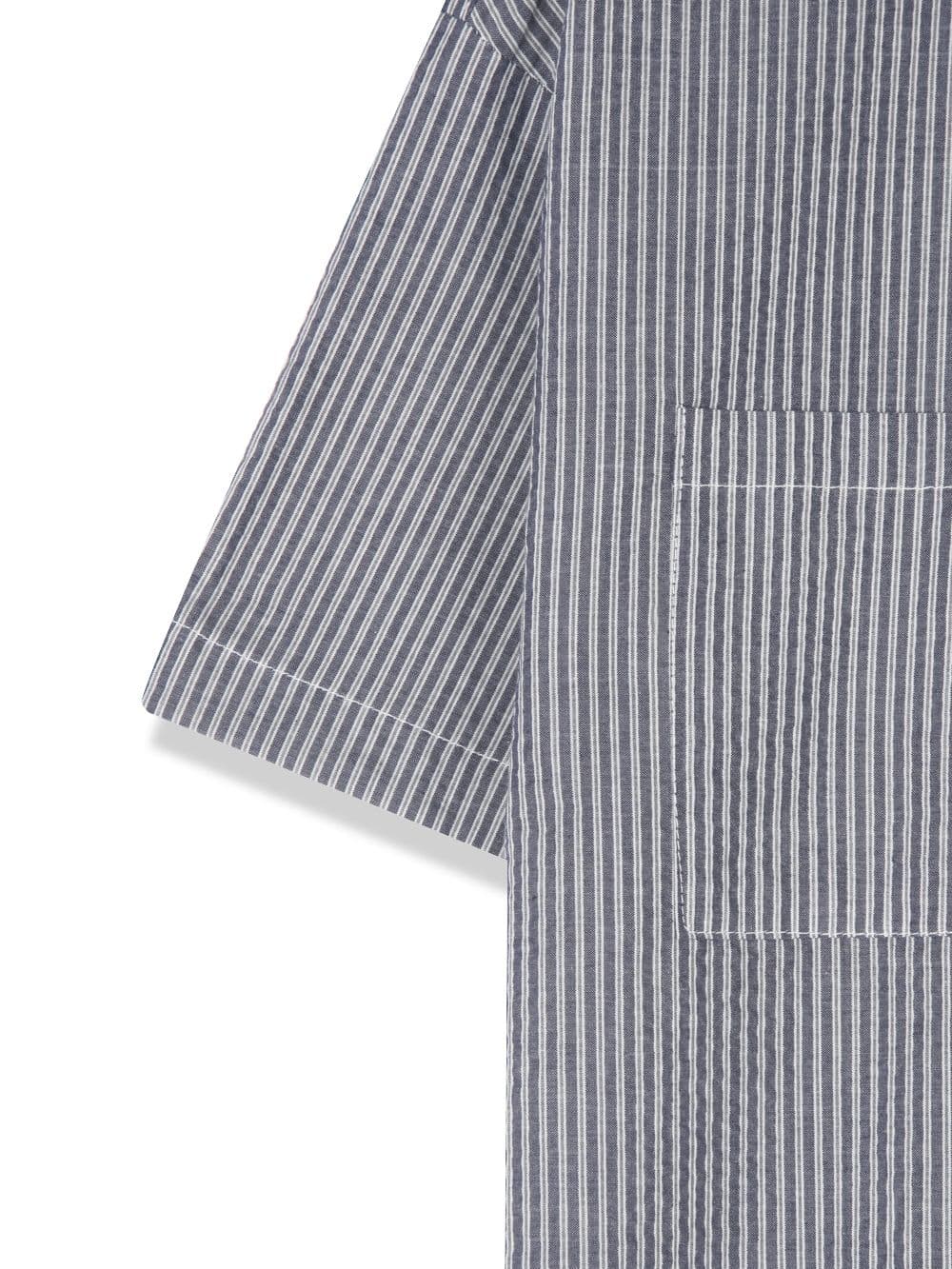 Striped short-sleeve zip-up shirt - 이미지 7