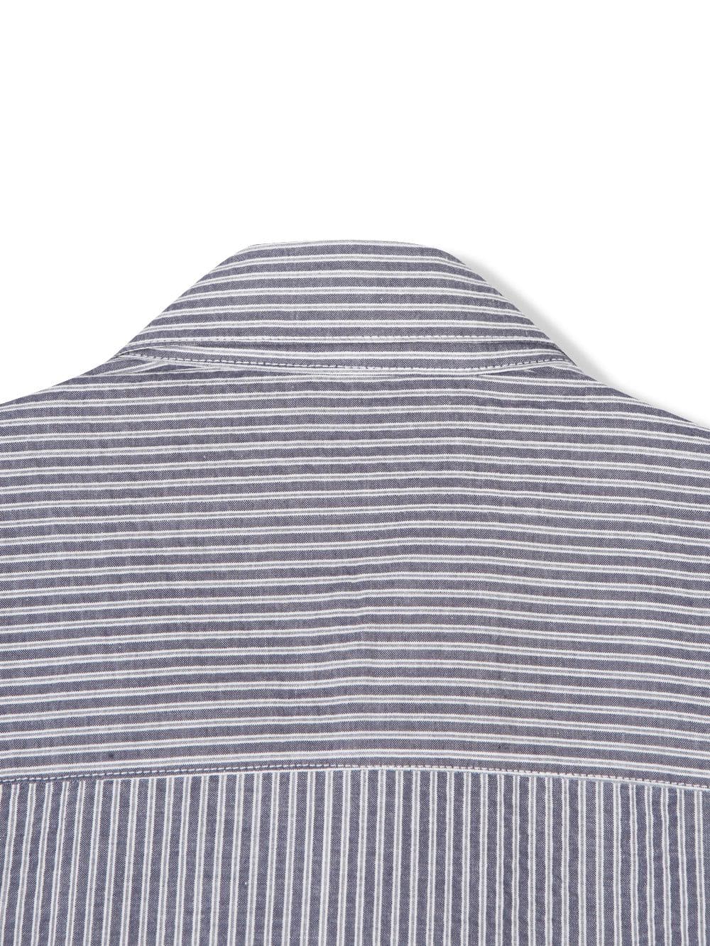 Striped short-sleeve zip-up shirt - 이미지 5