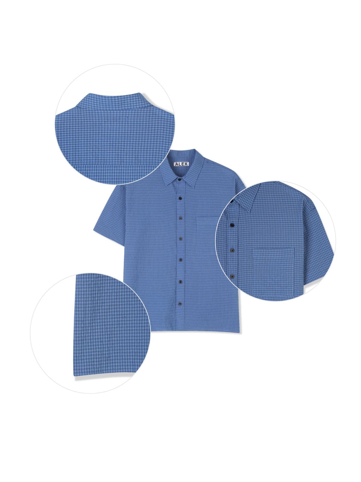 Checked cropped short-sleeve shirt - 이미지 4