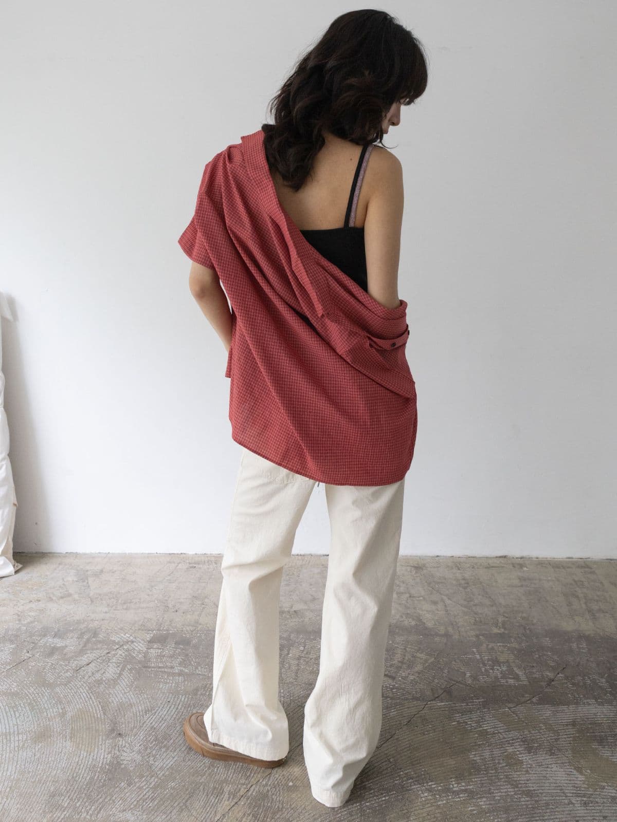 Checked cropped short-sleeve shirt - 이미지 11