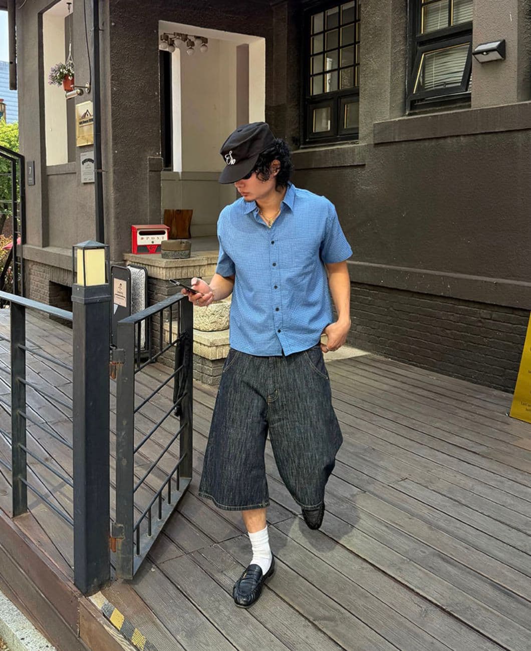 Checked cropped short-sleeve shirt - 이미지 17