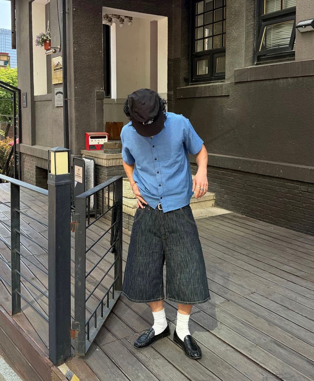 Checked cropped short-sleeve shirt - 이미지 19