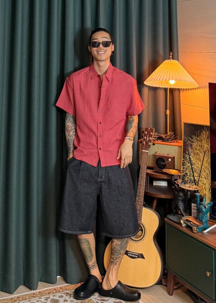 Checked cropped short-sleeve shirt - 이미지 11