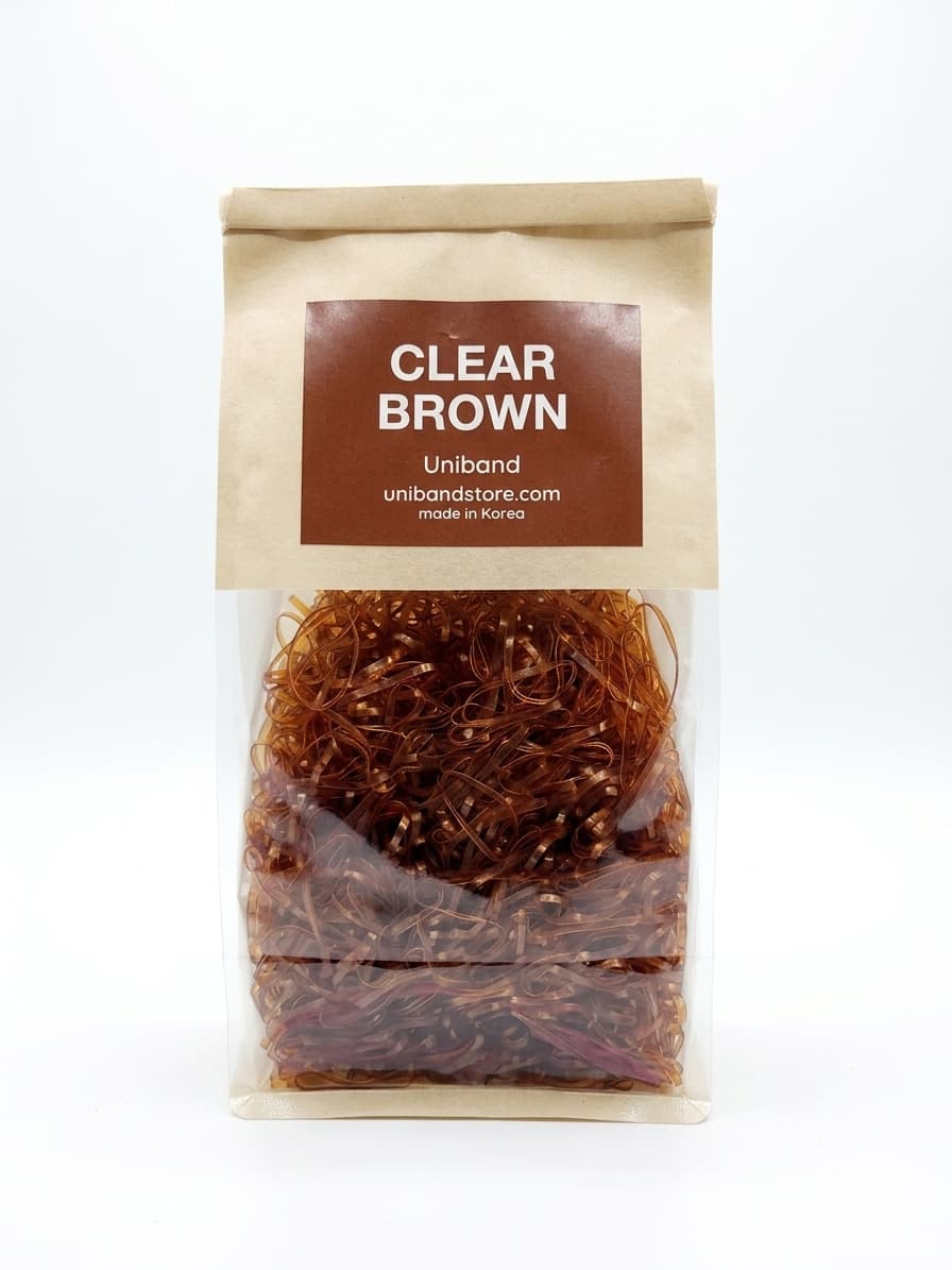 [Made in Korea, KC Certified] Uniband TPU Hair Tie 300g Bulk - Transparent Line - 이미지 3