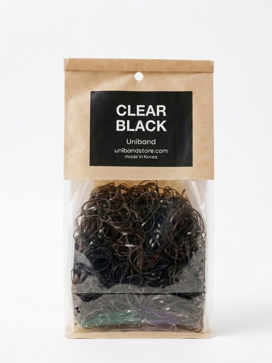 [Made in Korea, KC Certified] Uniband TPU Hair Tie 300g Bulk - Transparent Line - 이미지 6