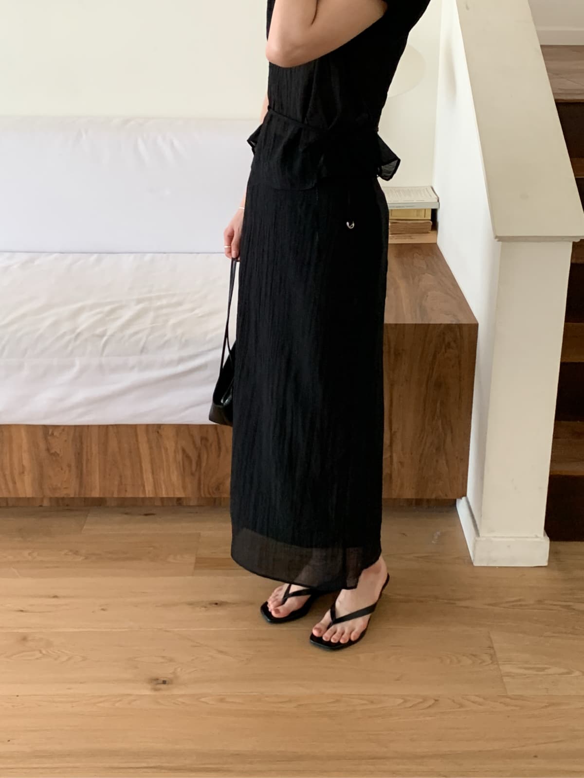 Rev skirt set Tencel layered summer organza long skirt - 이미지 7
