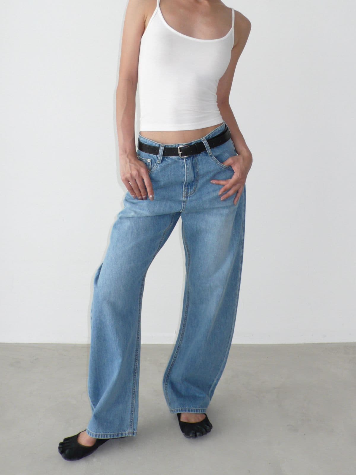 203 Petite Woman Slim Curve) Slim Curve Jeans for 162cm or shorter - 이미지 2