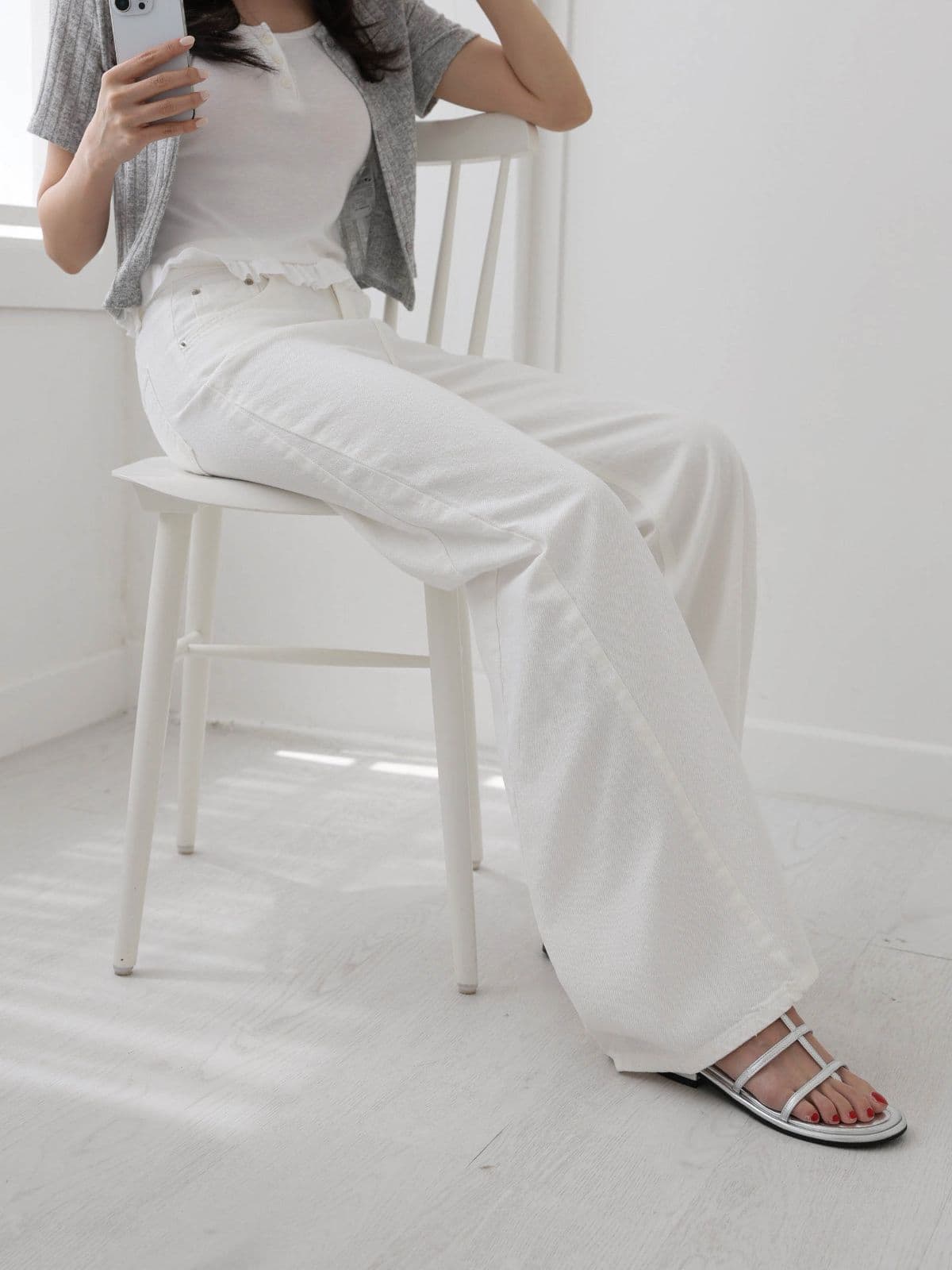 205 Coca) White jeans, black jeans, semi-wide jeans - 이미지 4