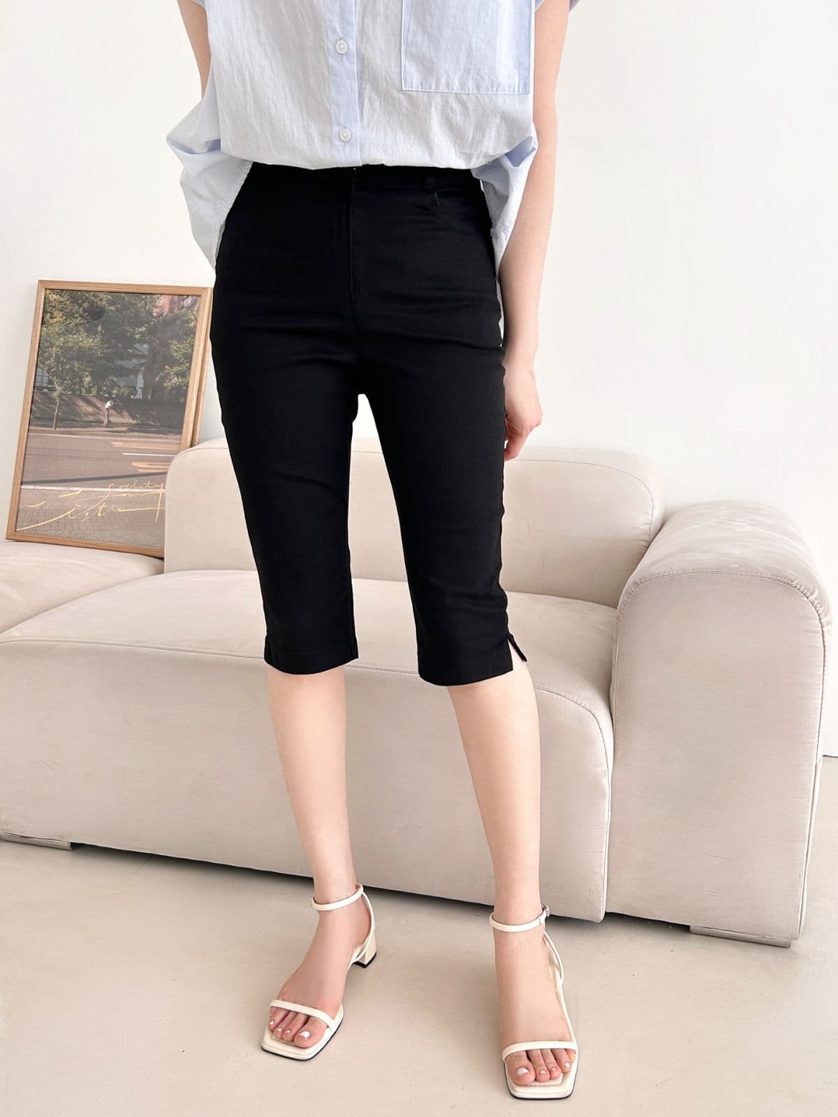 610 Capri Spandex (Knee-length) New Summer Shorts - 이미지 1