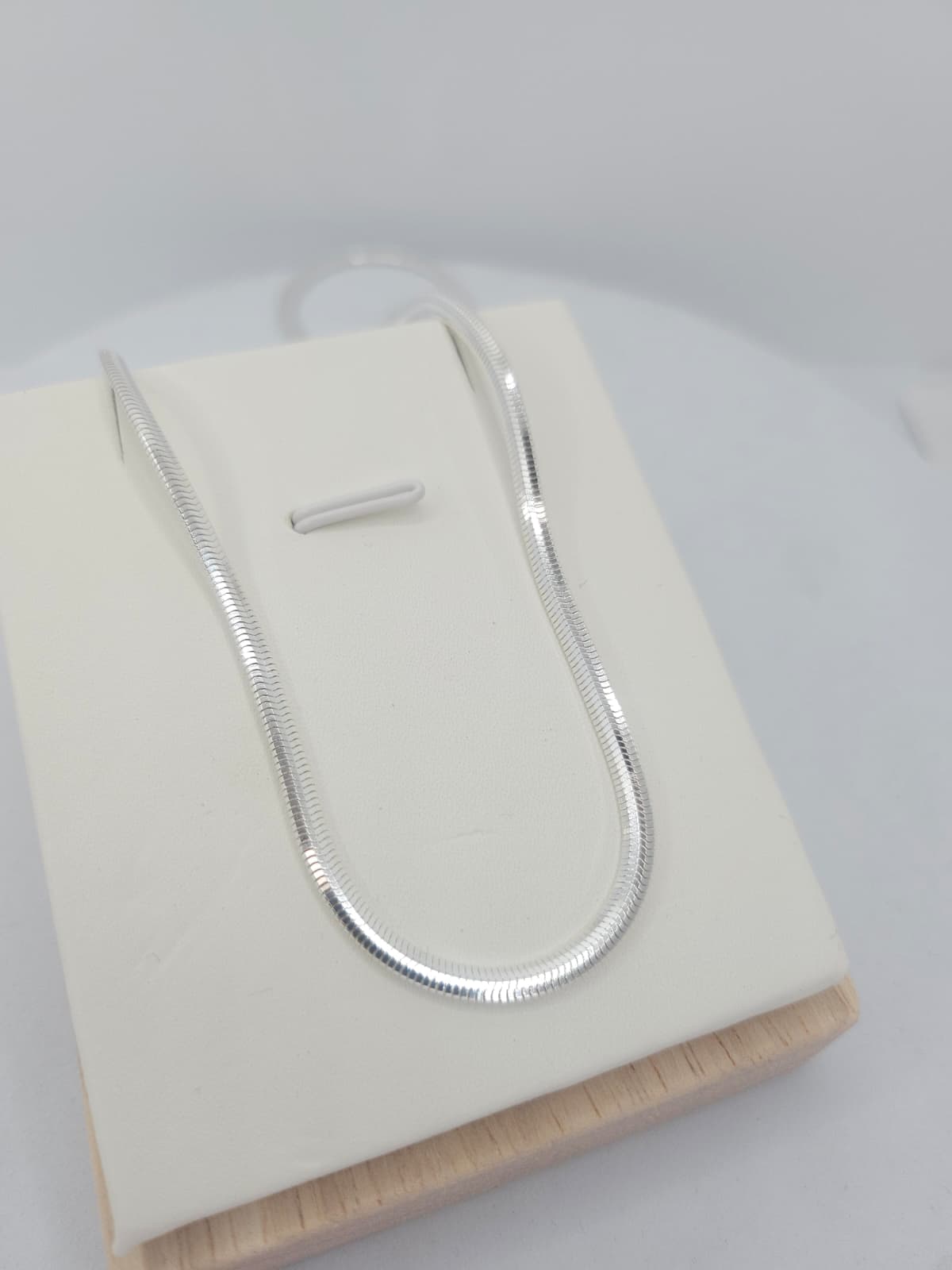 925 Silver 3-Sided Cut New Snake Chain Necklace - 이미지 1