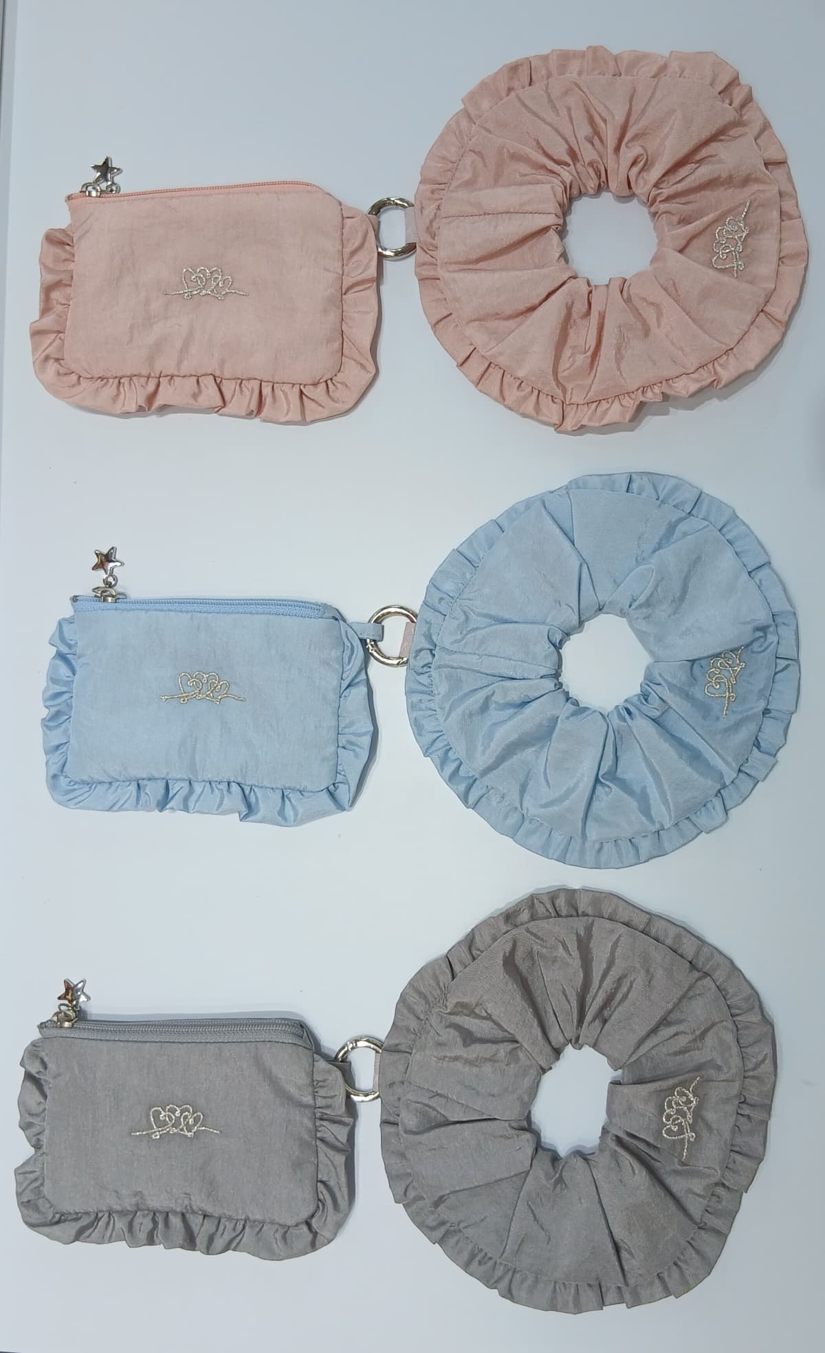 Loving Embroidery Scrunchie Set - 이미지 1