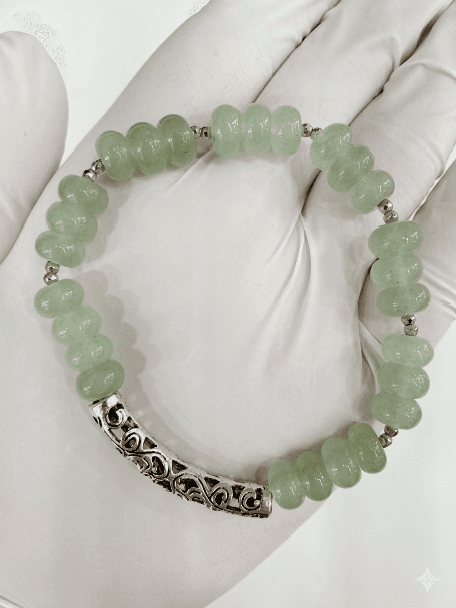 Brass Gemstone Hematite Bracelet 185mm Women's Made in Korea Handmade - 이미지 6
