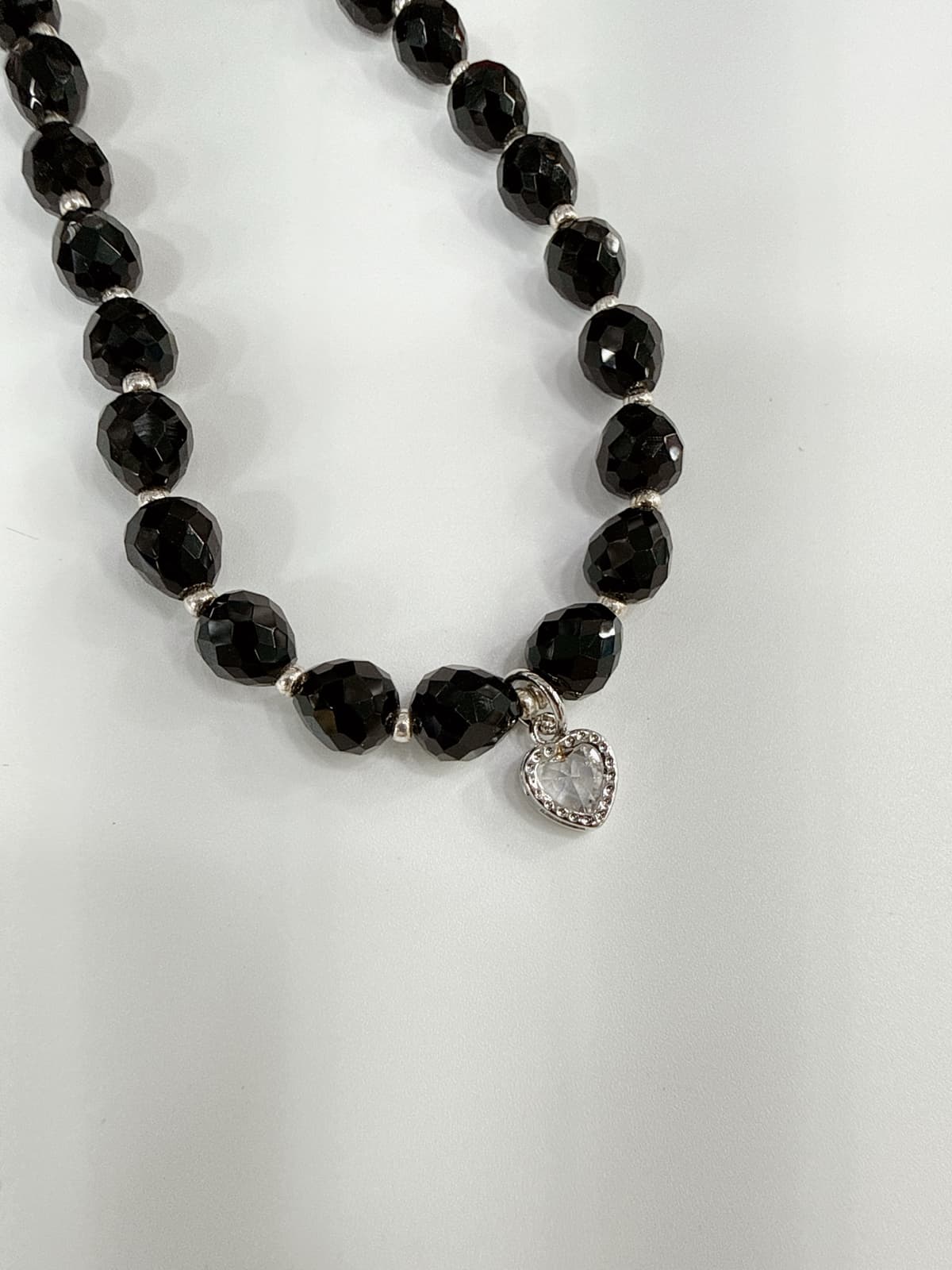 Crystal Cubic Heart Necklace Surgical Steel 38cm Women's Made in Korea Handmade - 이미지 6