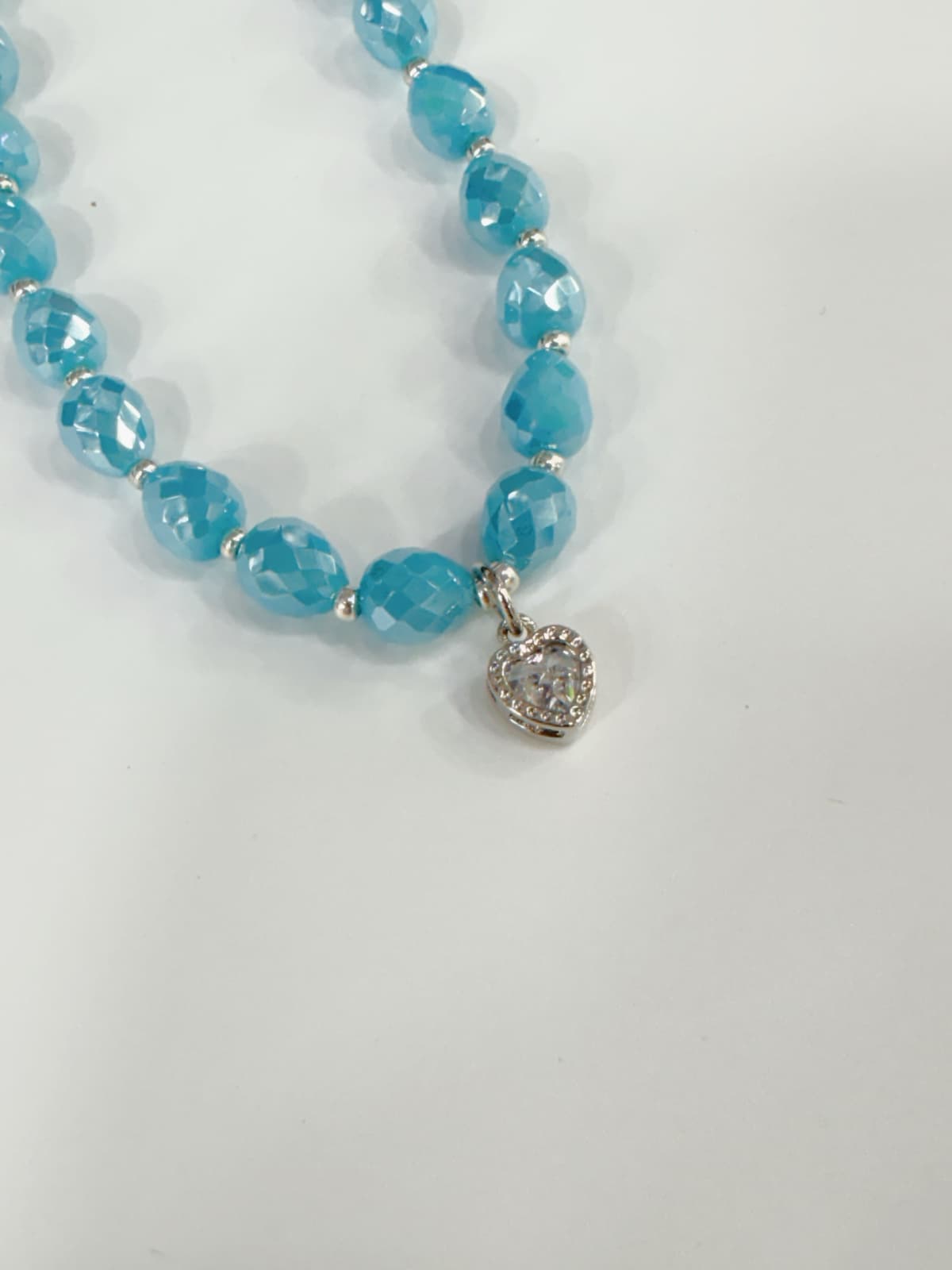 Crystal Cubic Heart Necklace Surgical Steel 38cm Women's Made in Korea Handmade - 이미지 10