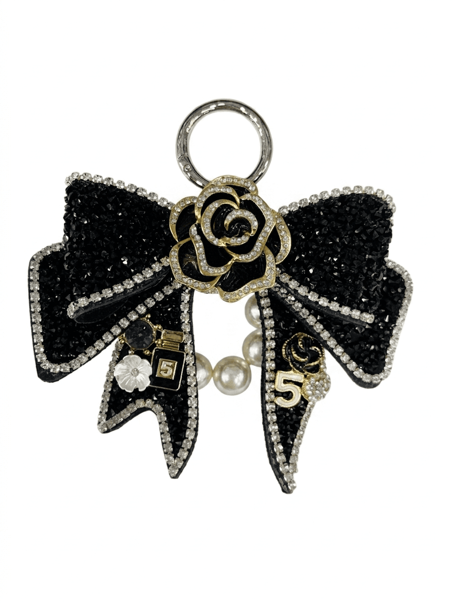 Domestic Cubic Ribbon Rose Pearl Bag Hook Handbag Fashion Bag Decoration Handmade - 이미지 5