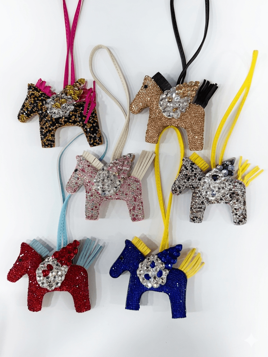 Domestic Horse Cubic Leather Bag Hook Handbag Fashion Bag Decoration Handmade - 이미지 1