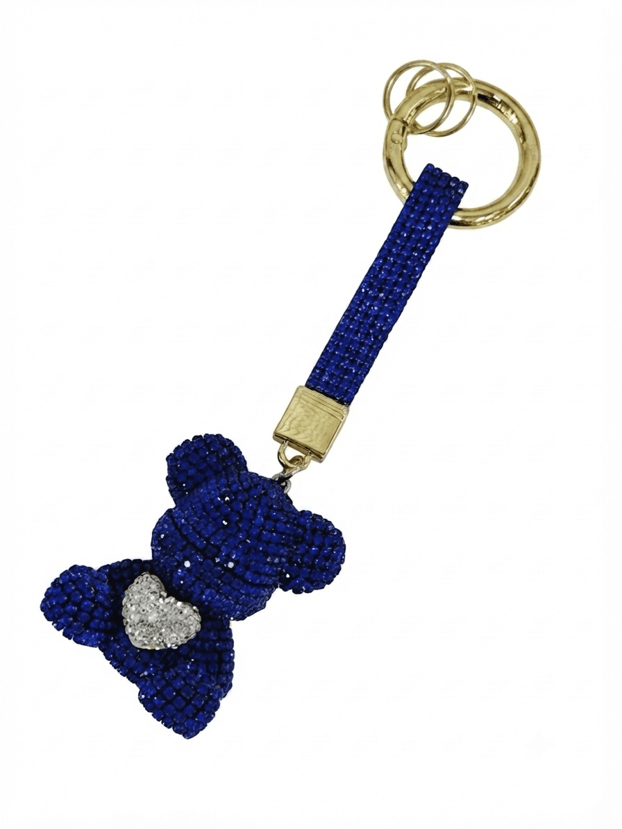 Handmade Teddy Bear Cubic Keyring, Handbag Point, Fashion Bag Charm, Keyholder - 이미지 5