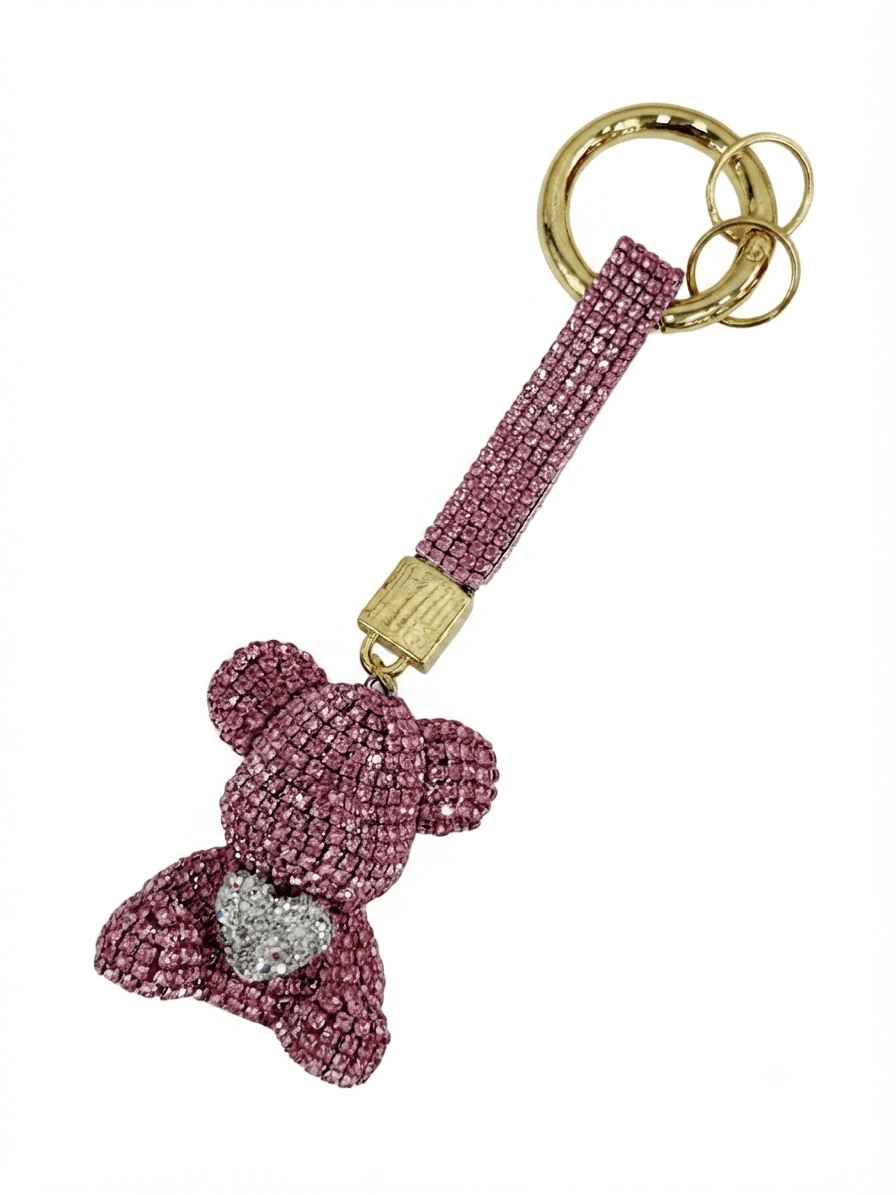 Handmade Teddy Bear Cubic Keyring, Handbag Point, Fashion Bag Charm, Keyholder - 이미지 6