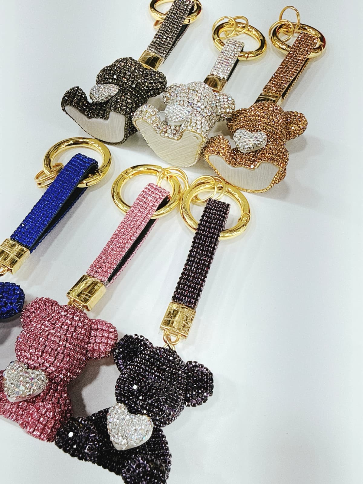 Handmade Teddy Bear Cubic Keyring, Handbag Point, Fashion Bag Charm, Keyholder - 이미지 3