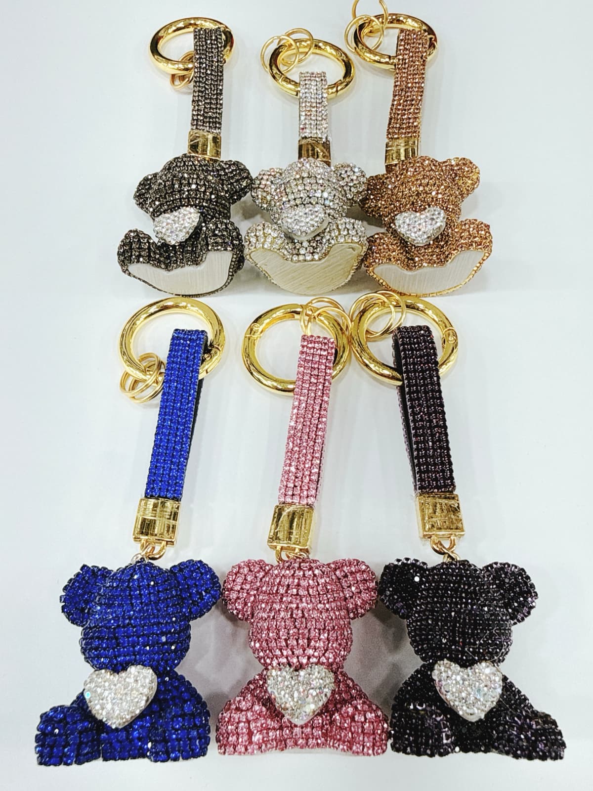 Handmade Teddy Bear Cubic Keyring, Handbag Point, Fashion Bag Charm, Keyholder - 이미지 2