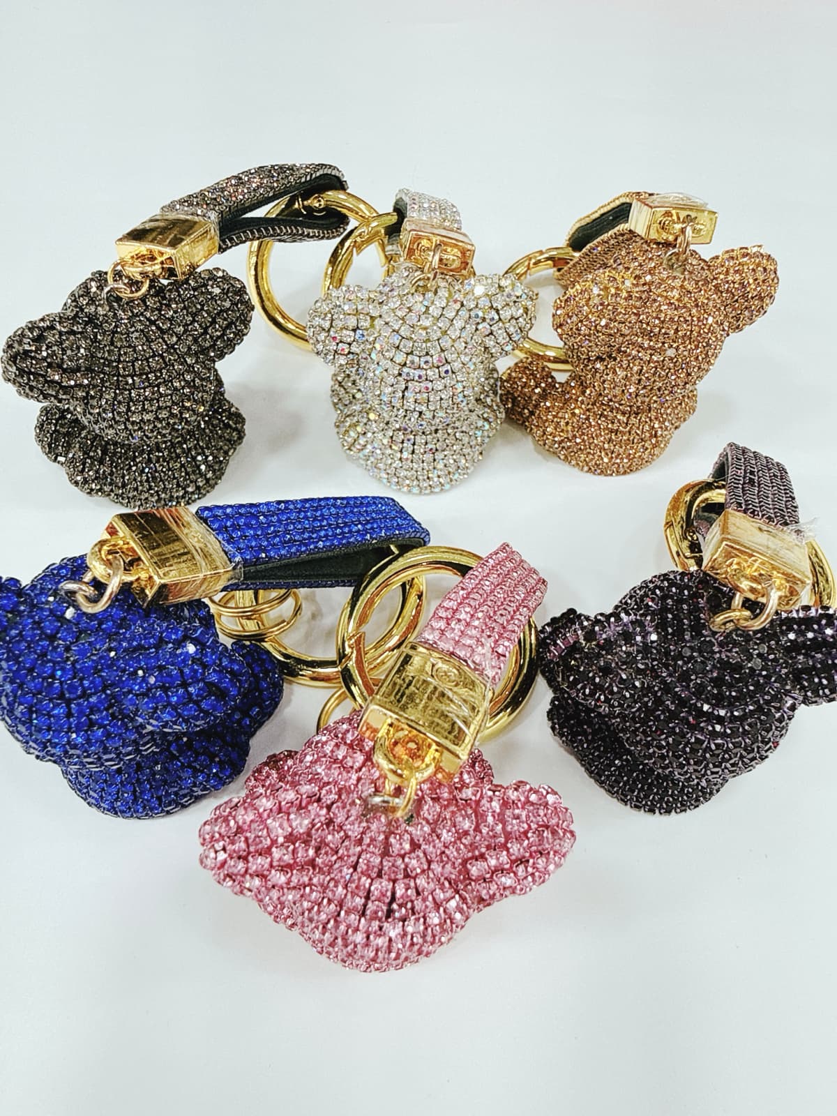 Handmade Teddy Bear Cubic Keyring, Handbag Point, Fashion Bag Charm, Keyholder - 이미지 4