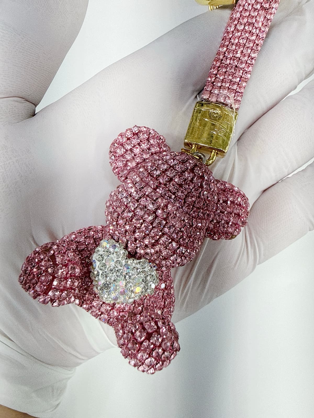 Handmade Teddy Bear Cubic Keyring, Handbag Point, Fashion Bag Charm, Keyholder - 이미지 9