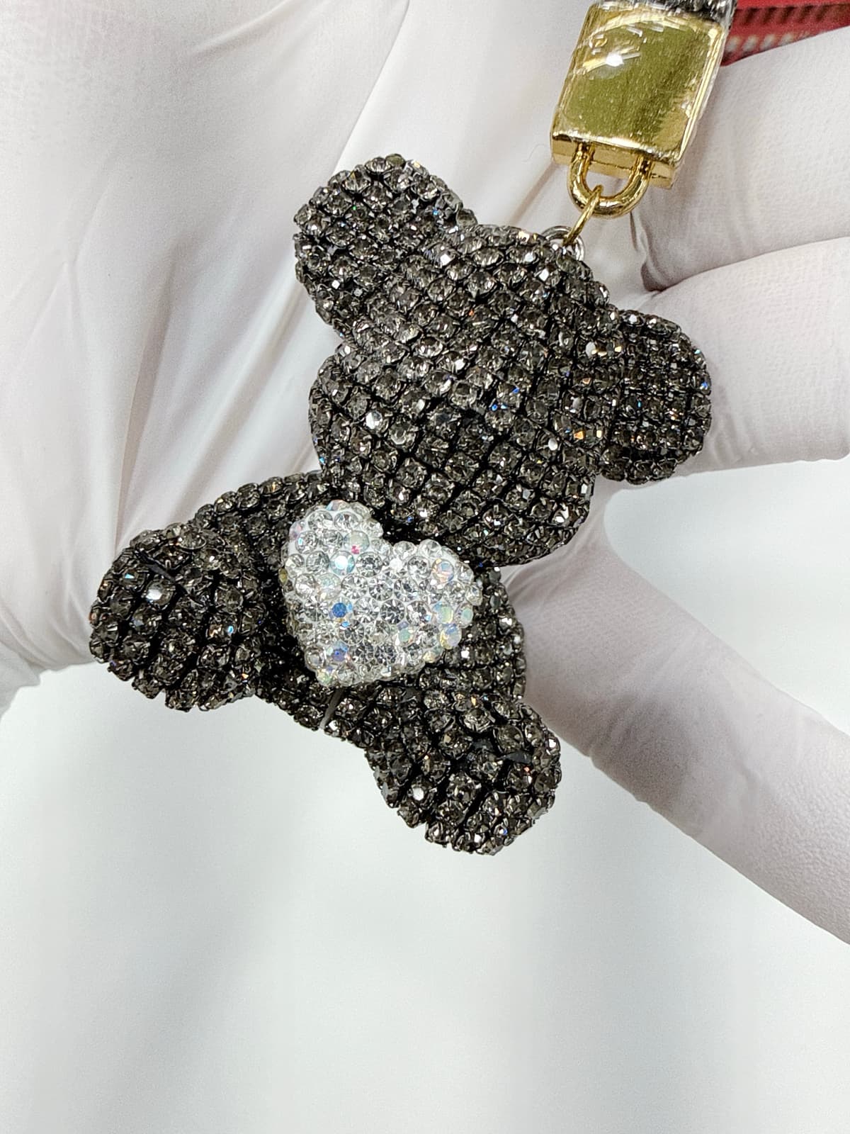 Handmade Teddy Bear Cubic Keyring, Handbag Point, Fashion Bag Charm, Keyholder - 이미지 5