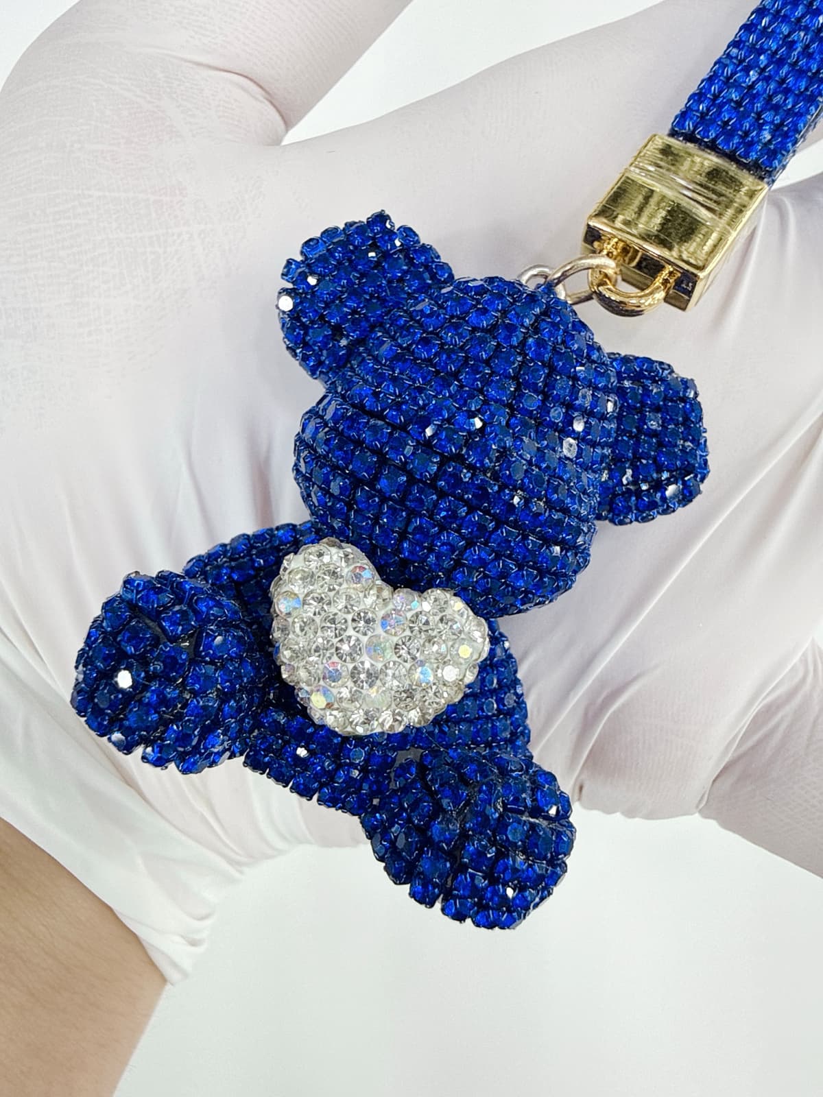 Handmade Teddy Bear Cubic Keyring, Handbag Point, Fashion Bag Charm, Keyholder - 이미지 8