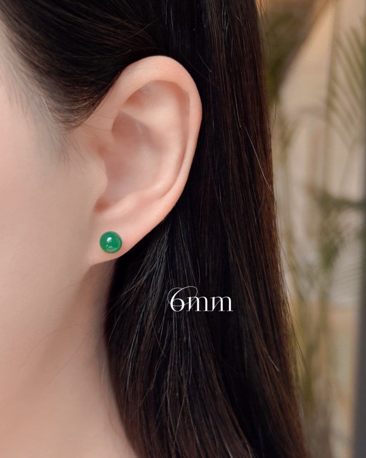Silver 925 Gemstone Bead Earrings (3 sizes) Green Agate Silver Earrings - 이미지 2