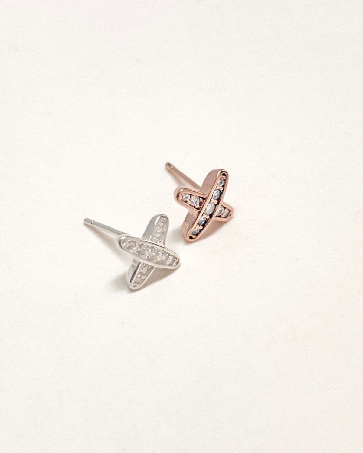 Silver 925 Cubic Pendant x Mini Silver Post Earrings Daily Silver Earring & Necklace Set - 이미지 8
