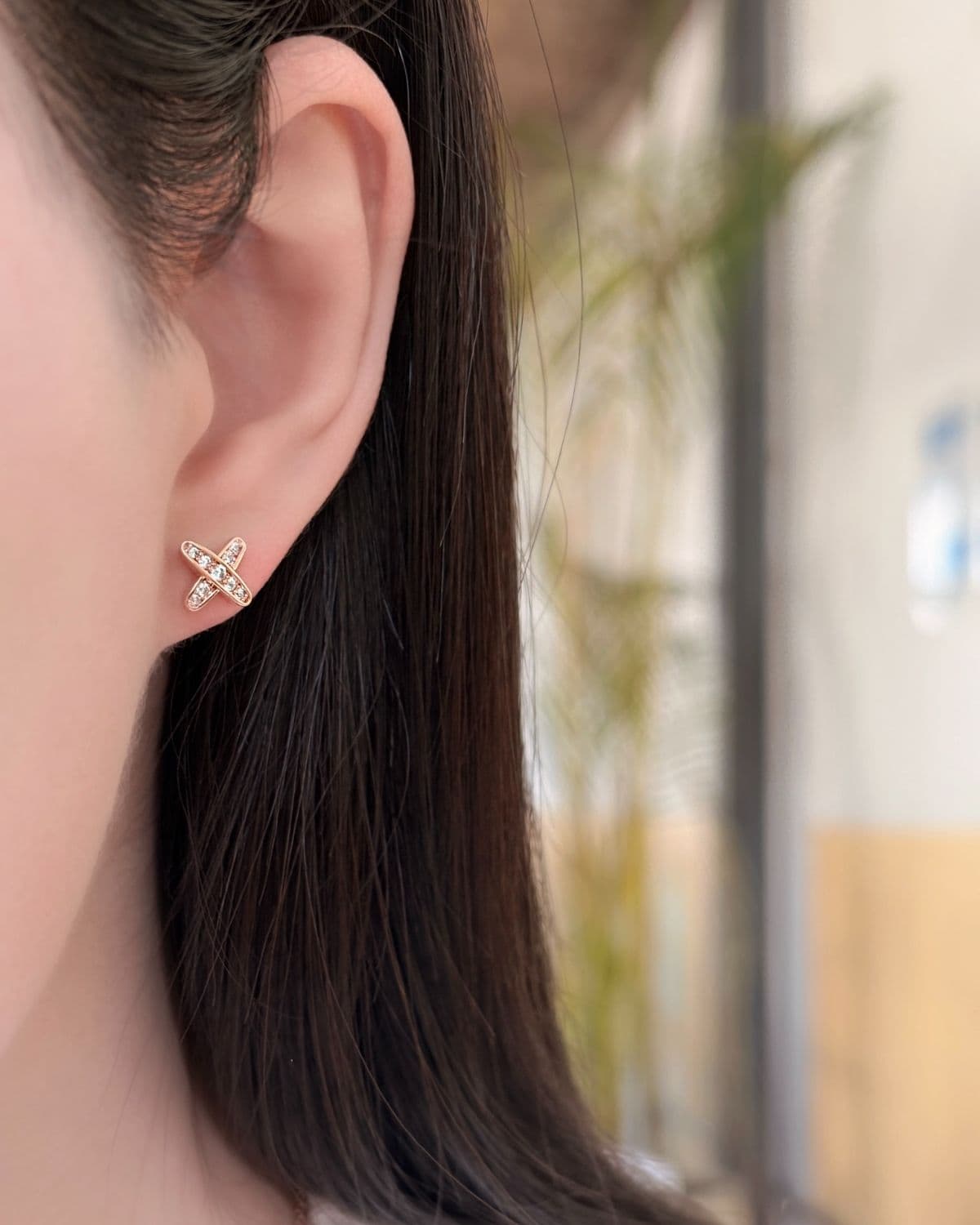 Silver 925 Cubic Pendant x Mini Silver Post Earrings Daily Silver Earring & Necklace Set - 이미지 7