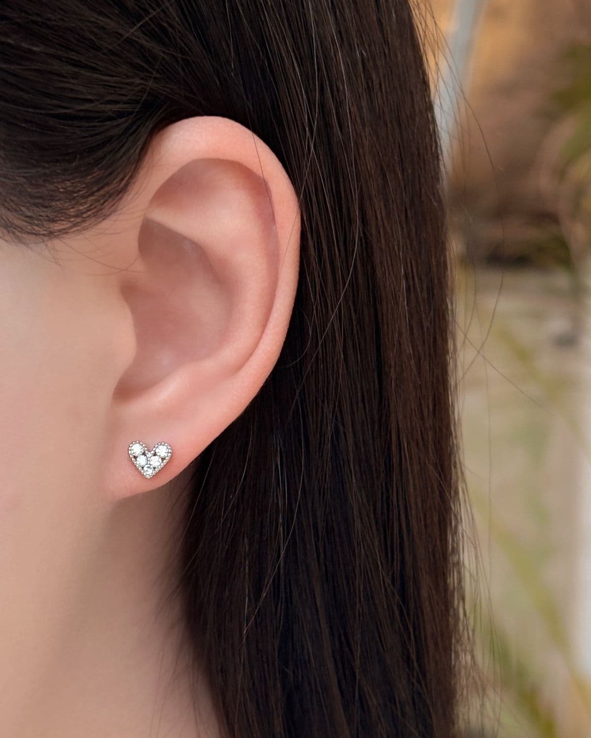 [Special Offer] Heart Cubic Nickel-Free Plated Stud Earrings Discount - 이미지 1