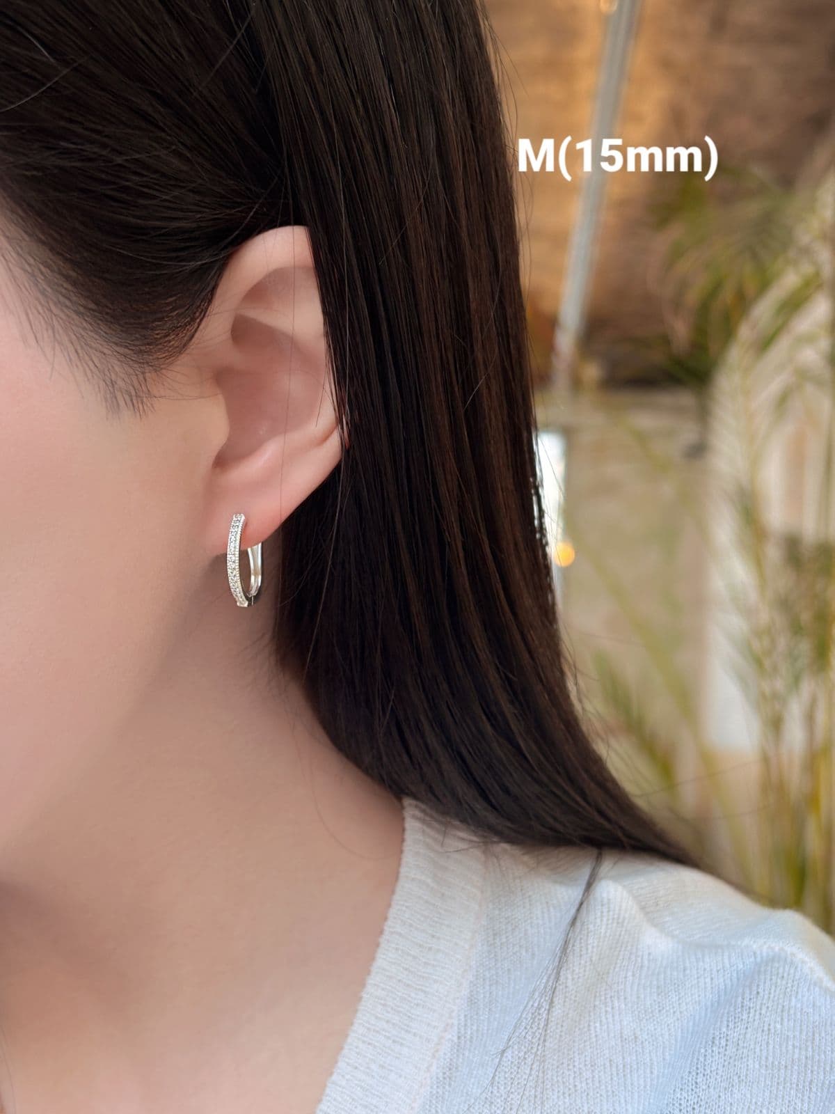 Silver 925 Cubic Zirconia Ring One-touch 15mm 3 Colors Large Size - 이미지 6