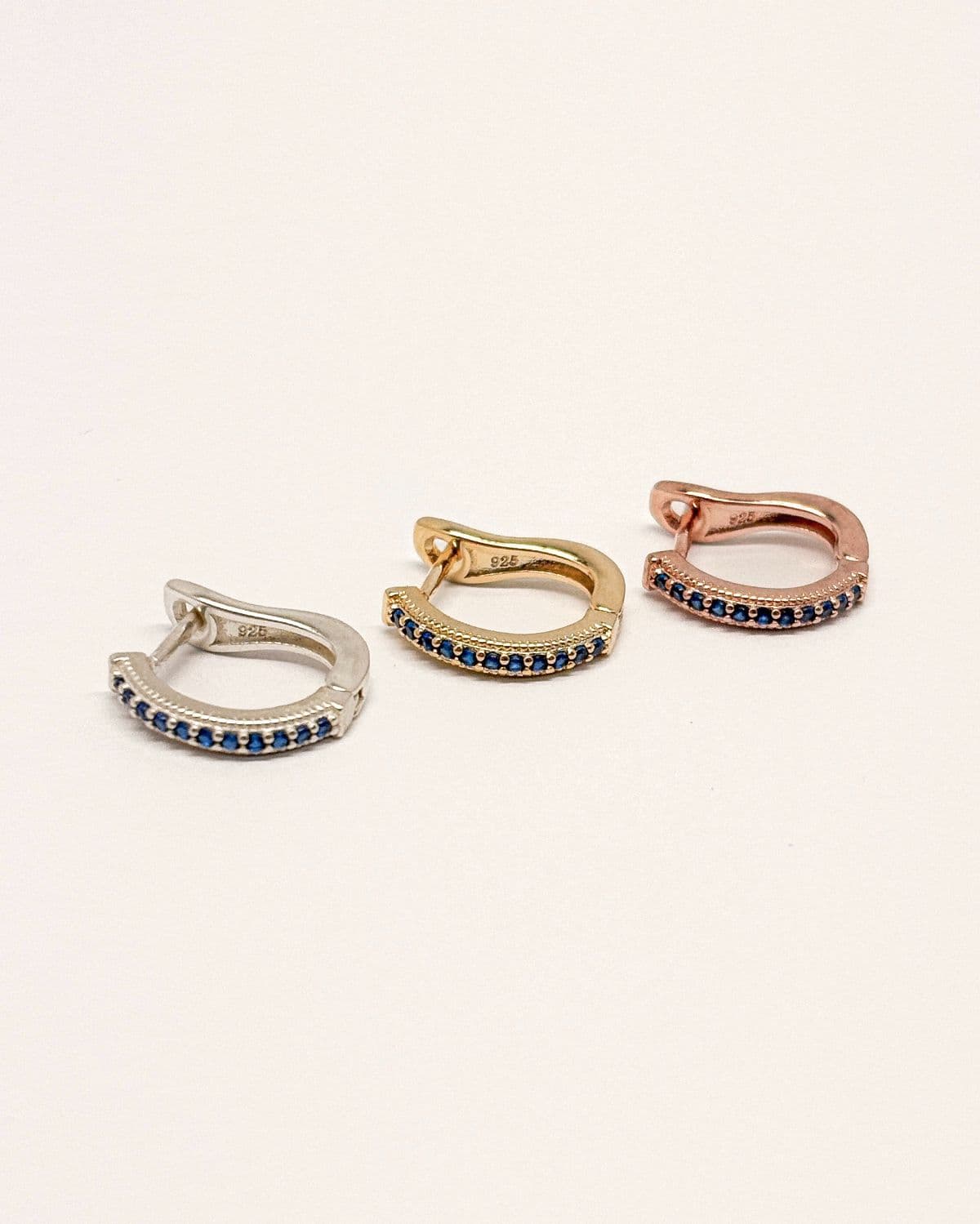 925 Sterling Silver Cubic Ring Earrings, 12mm & 15mm, One-touch, 3 Colors, 2 Sizes - 이미지 7