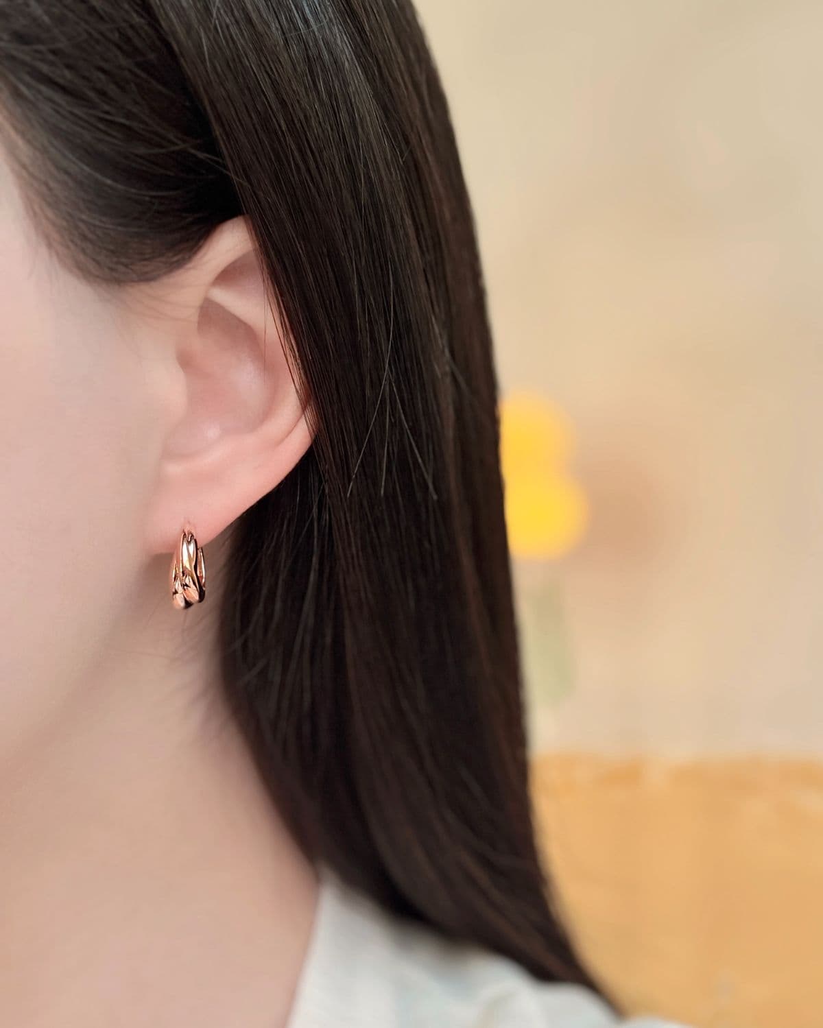Silver 925 Bold Wave Earrings One-touch Ring Twist Thick Silver Earrings - 이미지 6