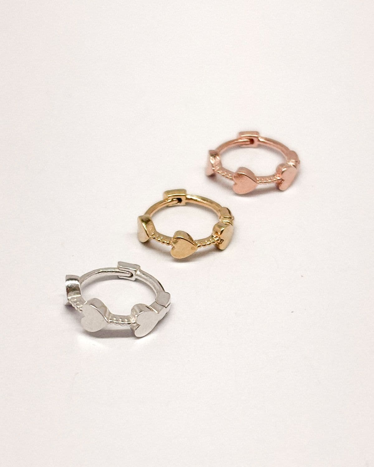 Silver 925 Heart Rope Ring Earrings One-touch Mini Silver Earrings - 이미지 8