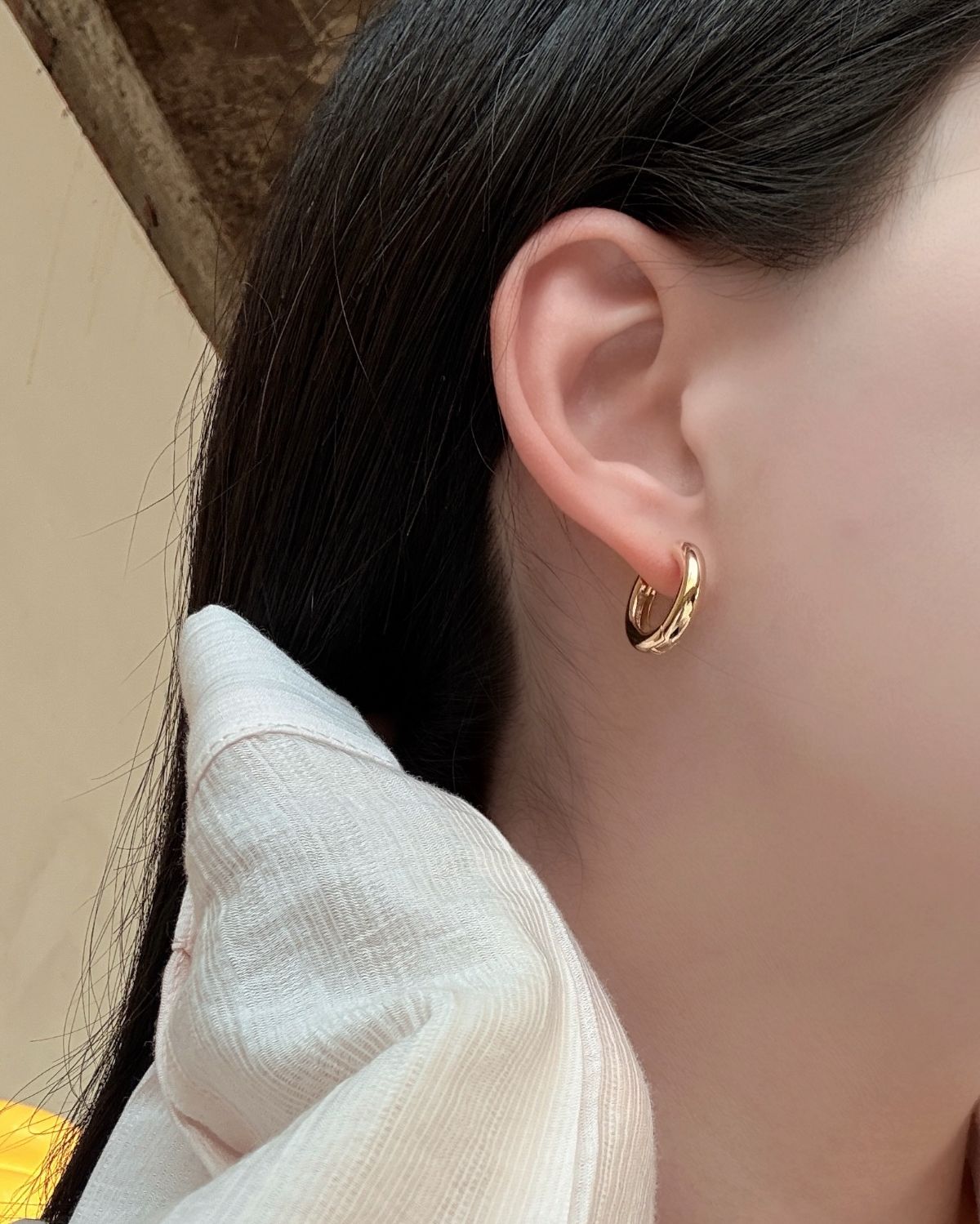 Silver 925 Bold 3mm One-Touch Ring Earrings Thick Striking Silver Earrings (4 Sizes) - 이미지 14