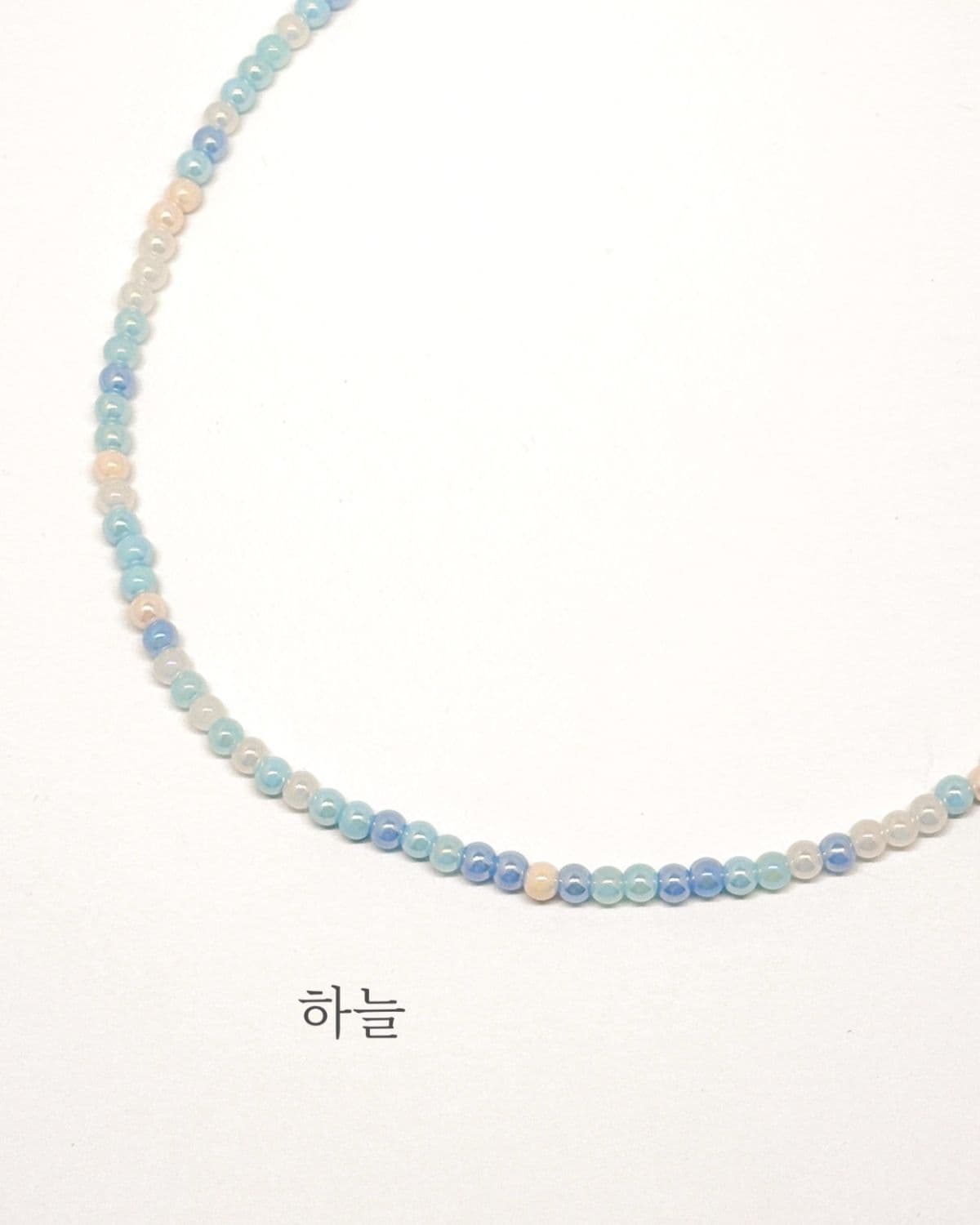 Silver 925 Bead Necklace Summer Bead Pastel Silver Necklace - 이미지 9