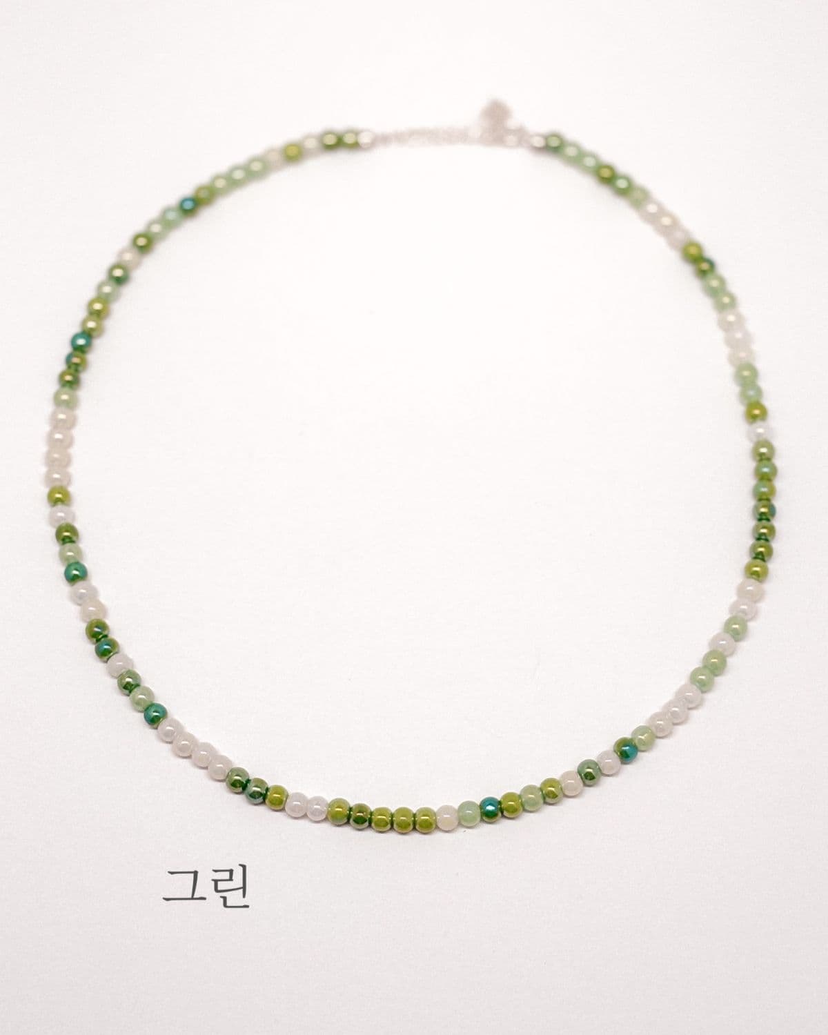 Silver 925 Bead Necklace Summer Bead Pastel Silver Necklace - 이미지 11
