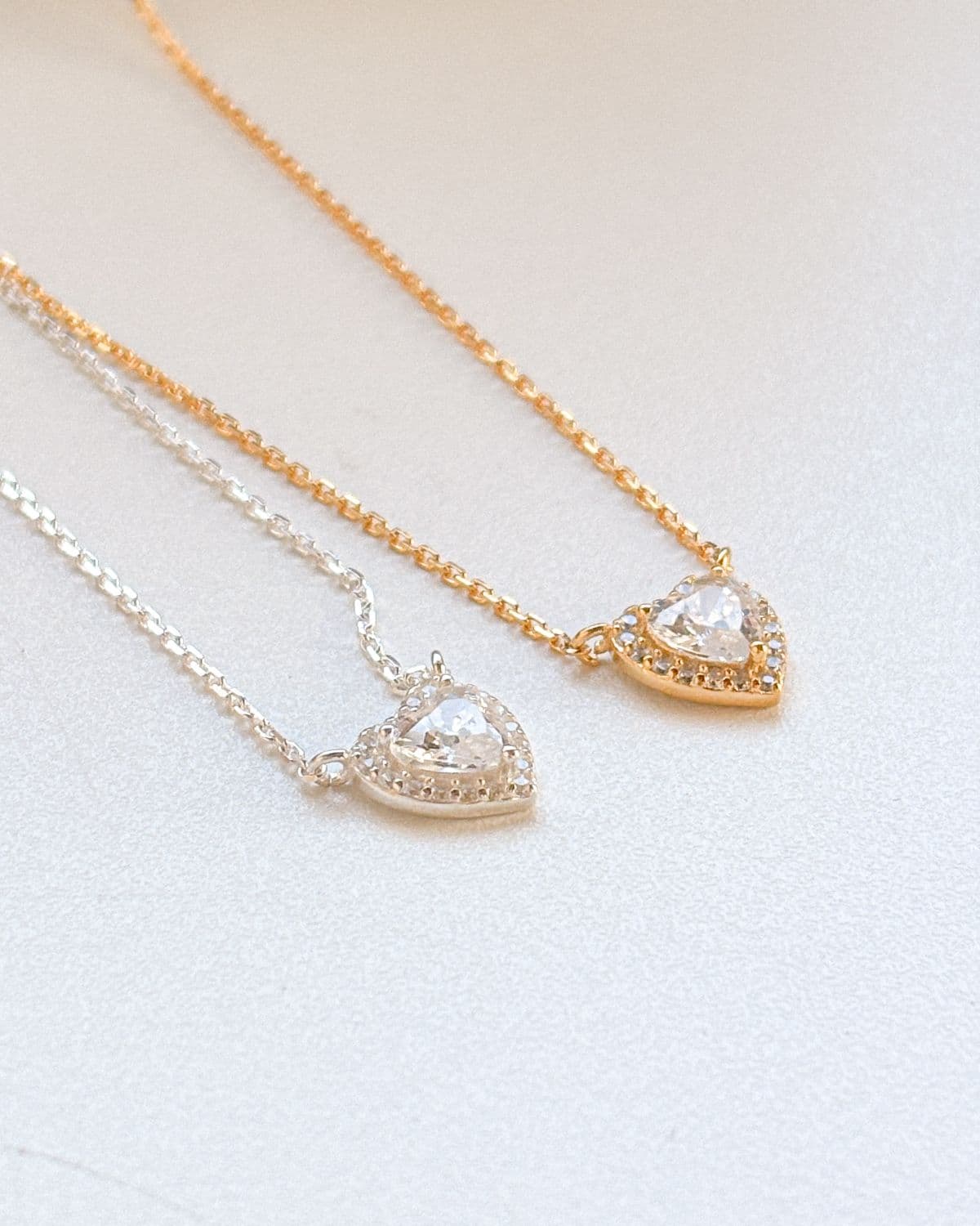 Silver 925 Cubic Heart Pendant Necklace and Earring Set Silver Necklace - 이미지 8