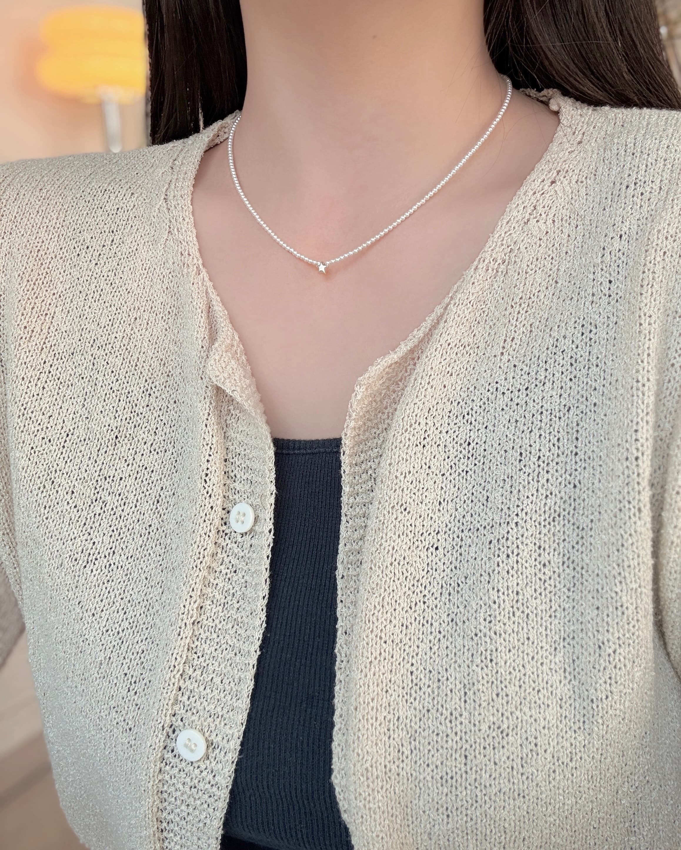 Silver 925 pendant pearl necklace Swarovski pearl silver necklace - 이미지 6