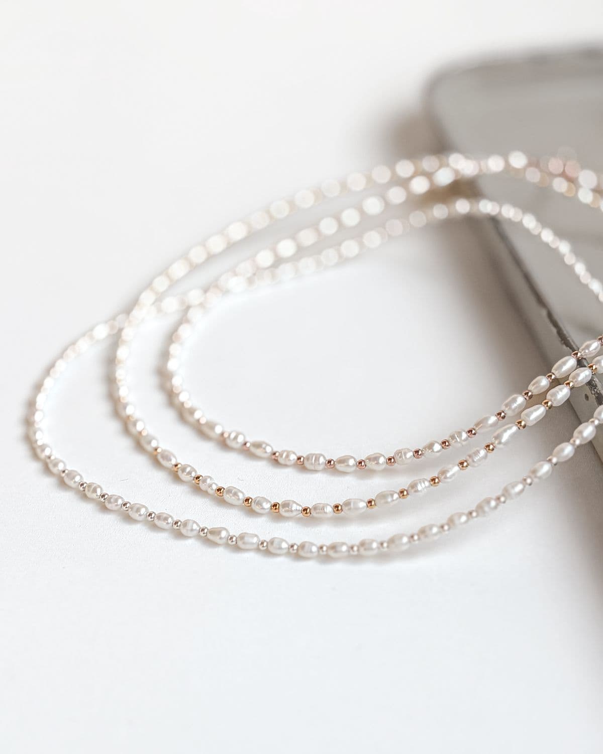 Silver 925 Freshwater Pearl Oval Pearl Silver Ball Necklace - 이미지 11